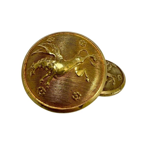 Sporrong Winged Griffin Lion Chain Cufflinks Uniform Buttons Vintage Sweden - Picture 2 of 6